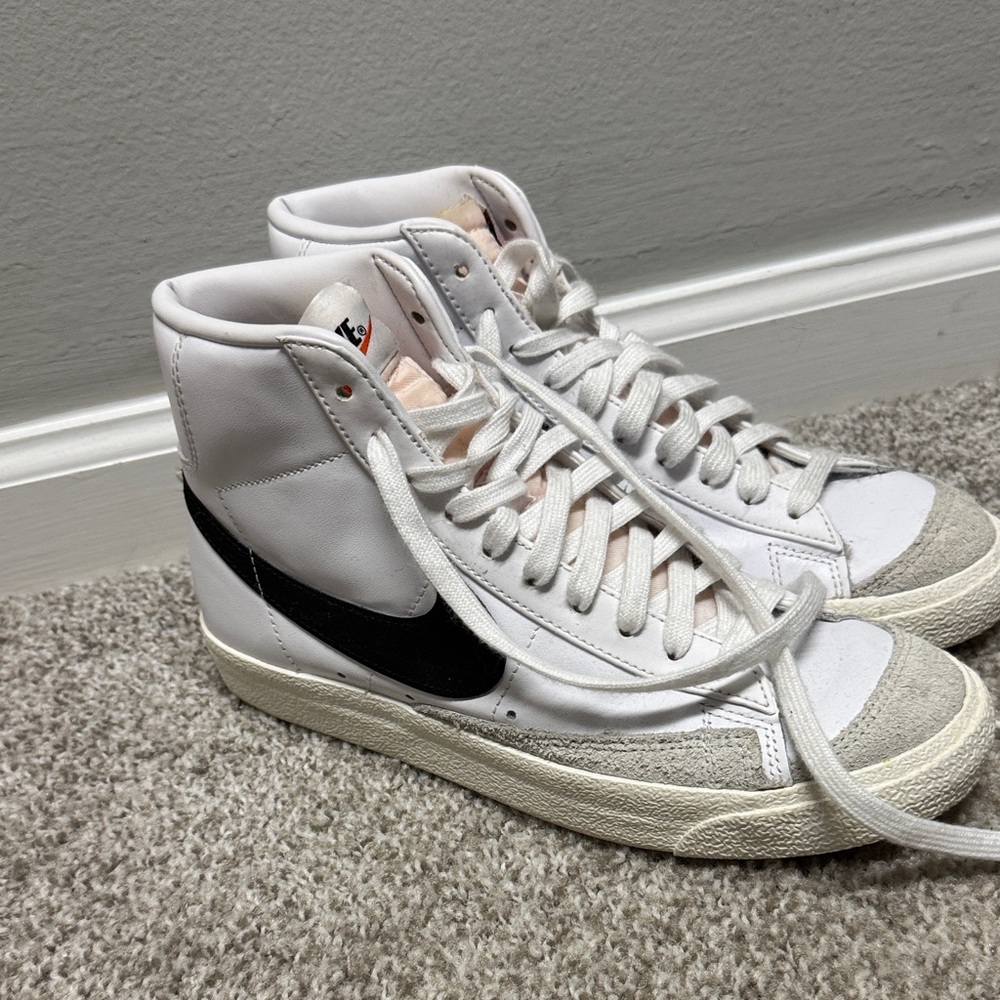 Nike White and Black High-Top Sneakers